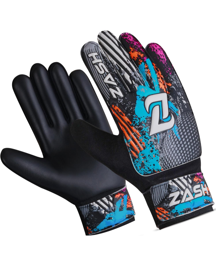 ZASH Soccer Goalie Gloves for Kids Boys Children, Youth & Adult Football Goalkeeper Gloves with Double Wrist Protection and 4-mm Latex Anti-Slip Strong Grip Palm, size 7