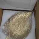 Oversized Leaf-Shaped Ceramic Jewelry Tray, 12.6" Large Decorative Tray Gold Vanity Trays for Rings, Necklaces, Keys, Gifts for Mom, Coffee Table Decor, Entryway Table Trays, 1 Pack