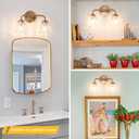 Daunton Vintage Brass Vanity Light, 2-Light Bathroom Lighting Fixtures Over Mirror, Elegant Vanity Lighting for Bathroom with Clear Glass Shade, Gold Wall Sconce Lighting for Bedroom, Living Room