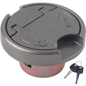 Acouto Fuel Gas Lock Cover with Keys for GY6 for TAOTAO Scooter Motorcycle Stainless Steel Replacement Parts
