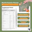 Vitanergy Multivitamin Women Gummies with Vitamin D3 K2, 16 Essential Vitamins and Minerals, Bone, Heart and Immune Support, Vegan, Sugar-Free, Mango Orange Flavor, Portable Pouch, Made in USA, 60 Ct