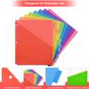SUIN 8-Tab Insertable Binder Dividers with Double Pockets - Translucent Plastic Page Separators for 3 Ring Binder, Front & Back Storage, Durable Poly, Letter Size, Rainbow Colors, 12-Pack