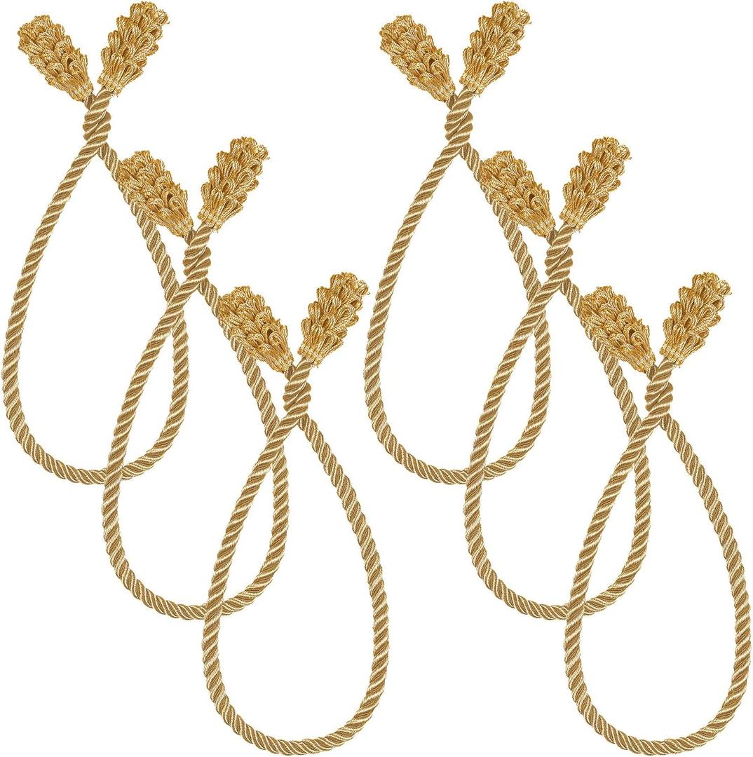 Shappy 6 Pieces Christmas Garland Banister Ties Christmas Decorative Reusable and Flexible Twist Ties for Garland, Banister Home Decoration (Gold)