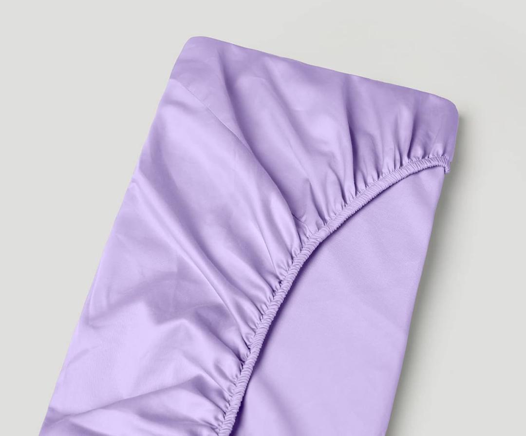 Cal King Fitted Sheet, Egyptian Cotton 500 Thread Count Sateen, Deep Pocket, Fit Up to 10" to 15" Inch California King, (1pc) Colour Lavender Solid
