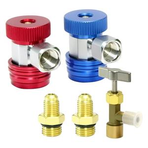 AC R134A Adjustale Qucik Coupler Adapter 1/4 Inch Male Flare Tank Adapter Qucik Connector for for HVAC High Low Connector