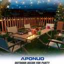 APONUO Solar Step Deck Fence Lights, Outdoor Waterproof Led, 1.77x3.14x1.73in, Black, Warm White, 16 Pcs, Path, Light, for Patio, Stairs, Garden Pathway, Step and Fences
