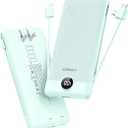 VEGER Portable Charger with Built-in AC Plug and Cables, All in One 10000mAh Ultra Slim Power Bank Travel Essentials, Fast Charging Battery Pack Compatible with iPhone, Samsung, Android