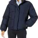 Essentials Women's Relaxed-Fit Mock-Neck Short Puffer Jacket (Previously Daily Ritual), Black, 4X