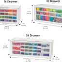 IRIS USA Small Plastic Storage Drawers, Made in USA, 10-Drawer Organizer (2 Pack), Stackable Teacher Toolbox for Crafts, Beads, Screws, Building Bricks, Drink Mix & Water Flavor Packets White