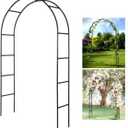 Metal Pergola Arbor,4.6 Feet Wide x7.9 Feet High Assemble Freely for Various Climbing Plant Wedding Garden Arch Bridal Party Decoration Wide Arbor (Black)