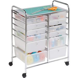 Honey-Can-Do Rolling Storage Cart and Organizer with 12 Plastic Drawers