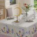 XCHI Moons Stars Lantern Flowers Ramadan Mubarak Tablecloth Rectangle Table Cloth Table Covers for Indoor Dining Home Party Decorations 52x70 Inch