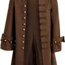 Men's Medieval Pirate Jacket Steampunk Coat Captain Adult Halloween Cosplay Costume Carnival Costume (M)