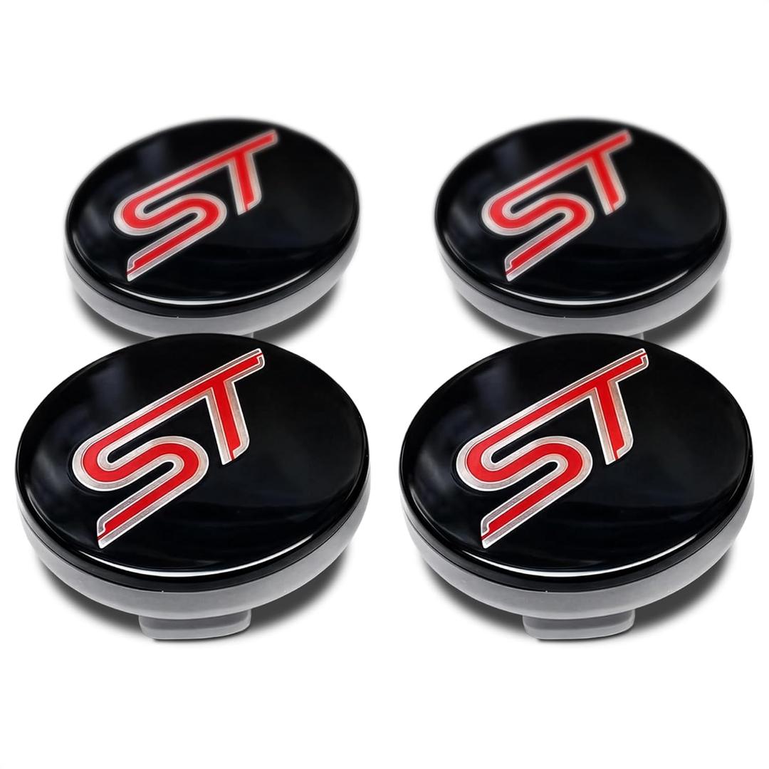 4PCS 54MM ST Racing Black RED Center Wheel HUB CAPS Emblem Cover CP9C-1A096-AA