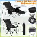 Karenhi 1 Set Beach Camping Chair with Umbrella for Adult Folding Reclining Camping Chair with Foot Rest Adjustable Clamp Canopy Shade for Outdoor Patio Beach Travel