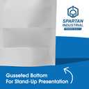 Spartan Industrial - 5" X 8" White Zip Top Food Bags - Pack of 1000 Resealable Smell-Proof Pouches for Packaging Coffee, Tea, Spices, Snacks, and More