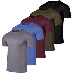 Real Essentials 5 Pack Men’s Active Quick Dry Mesh Crew Neck T Shirts | Athletic Short Sleeve Tee (3XL: Black, Red, Blue, Gray), (2XL: Green)