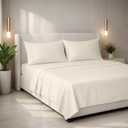 Mayfair Linen 100% Egyptian Cotton California King Sheet Sets - 2000 Series Luxury Cal King Sheets Set (4 Pc, Ivory), Silky Soft & Cooling, Sateen 17" Extra Deep Pocket Hotel Collection Sheet