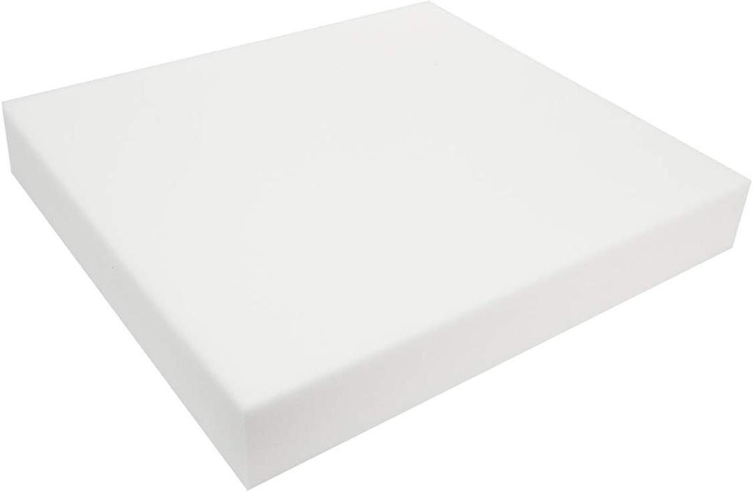 24" W x 24" L Upholstery Foam Cushion High Density (Chair Cushion Square Foam for Dinning Chairs, Wheelchair Seat Cushion Replacement) - Made in USA (2x24x24),White (2" H x 24" W x 24" L)