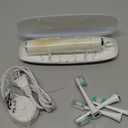 Aquasonic Vibe Series Ultra-Whitening Toothbrush ADA Accepted Electric Toothbrush -  4Brush Heads & Travel Case 40,000 VPM Motor & Wireless Charging - 4 Modes w Smart Timer Optic White