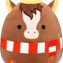 Chinese New Year Plush Horse,2026 Horse Plush with Embroidery and Hat,Chinese New Year Decorations 2026 Gifts for Kids Girls Boys (Brown)