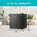 BLACK+DECKER 1.7 Cu. Ft. Compact Refrigerator, ENERGY STAR Certified, Single Door Mini Fridge with Chiller Compartment, Personal Fridge for Home or Dorm Room, R600a Refrigerant, BCRK17B, Black