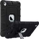 ULAK Case for iPad mini 1 2 3, Three Layer Heavy Duty Shockproof Protective Cover with Kickstand for iPad mini 2 Case 1st 2nd 3rd Generation (Black/Black)