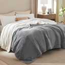 Bedsure GentleSoft Sherpa Fleece King Blankets for Bed, Non-Heated, Thick and Warm Throw for Women and Men, Soft Fuzzy Plush King Blanket for Winter, Grey, 108x90 Inches