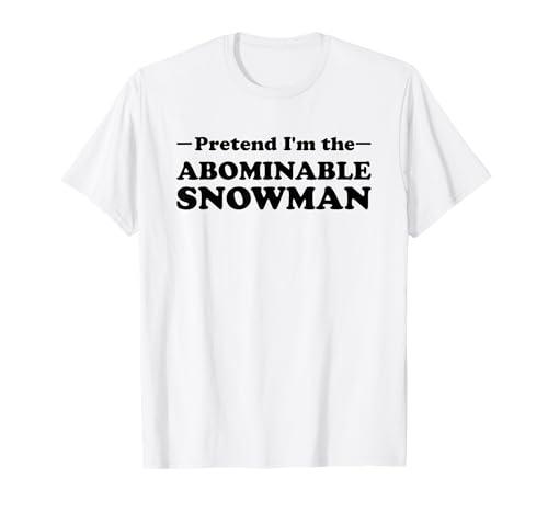 Abominable Snowman Halloween Costume Pretend I'm The T-Shirt L