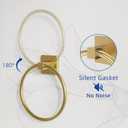 RUACQ 3 Pieces Bathroom Hardware Set, SUS 304 Stainless Steel Toilet Paper Holder, Towel Ring, 18-inch Towel Bar Set, Wall Mounted, Heavy Duty (Brushed Gold)