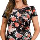 Bearsland 4 Pack Women's Maternity Shirts Crew Neck Maternity Top Short Sleeve Side Ruched Pregnancy Clothes (XL)