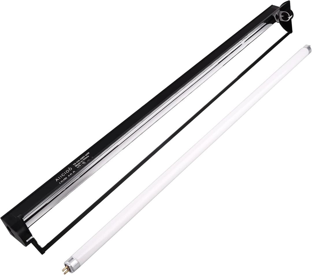 Aiicioo T5 UVB Lighting Combo Kit - Desert 10.0 Terrarium Hood Light Fixture & High Output T5 HO UVB Bulb for Reptiles Chameleon Gecko (22Inch 24W)