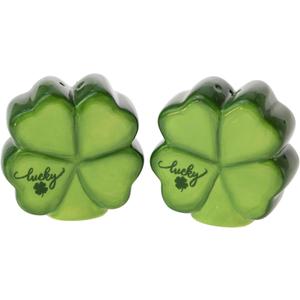 Boston International Salt & Pepper Shakers Ceramic Shaker Set for Kitchen Counter and Table, Set of 2, Lucky Heart