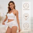 Womens Underwear Cotton Tummy Control High Waisted Underwear Soft Breathable Full Coverage Panties Multipack (L)