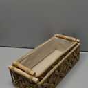 Macrame Storage Basket Boho Decor Baskets for Organizing Woven Decorative Basket for Countertop Toilet Paper Basket for Toilet Tank Top Shelf Basket with Handle for Bathroom Decor Nursery (Set of 2) (Beige)