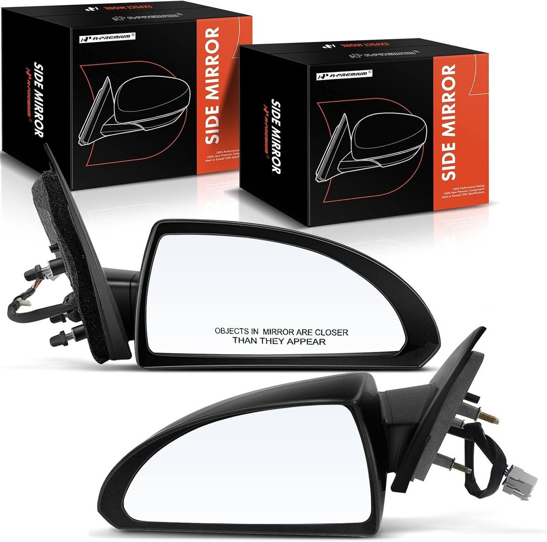 A-Premium Pair (2) Driver and Passenger Side Power Door Mirror - Compatible with Chevrolet Impala 2006-2013, Impala Limited 2014-2016 - Non Heated, Non-Folding Black Outside Rear View Mirror