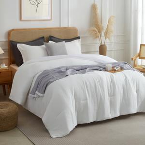 Bailix Cotton Muslin Comforter Set Queen with Polyester Filling, Green