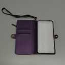 Defencase Compatible with iPhone 13 Case Wallet with RFID Blocking Card Holder for Women and Men, Fashion PU Leather Magnetic Snap Flip Zipper Strap Wallet Phone Case Fit for iPhone 13 6.1", Purple