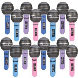 Inflatable Microphones, 24 Piece Set, Pretend Play Microphone Inflates, Durable Water Pool Toys in Assorted Colors, Fun Birthday Party Favors for Kids