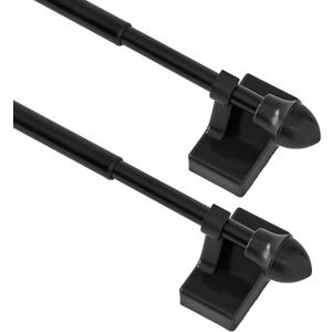Magnetic Curtain Rods for Metal DoorsNo tools required,Multi-Use Adjustable Appliance for Windows Iron Steel Places09-16 Inch2 Pack,Black
