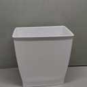 iDesign,Plastic Spa Rectangular Trash, Waste Basket Garbage Can for Bathroom, Bedroom, Home Office, Dorm, College, 2.5 Gallon, White
