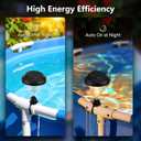 Lomotech Solar Pool Lights for Above Ground Pools - 6 Pack Warm White Solar Lights Outdoor Waterproof for Swimming Pools Garden Fences