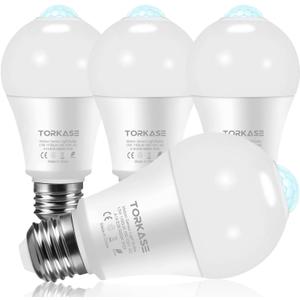 Motion Sensor Light Bulbs, 13W (100Watt Equivalent), Motion Activated Dusk to Dawn Security LED Bulb, 5000K Daylight, Energy-Efficient, for Indoor and Outdoor Lighting, Porch, Stairs, Hallway, 4 Pack