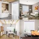 Zebra Roller Window Blinds,Custom Cut to Size,Roller Blinds Dual Layer Roller Shade Blinds, Gray,Fixed 64 InchesHigh,36 Inches Width