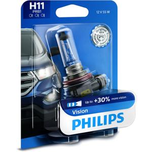 Philips Automotive Lighting H11 Vision Upgrade Automotive Replacement Headlight Bulb, for High Beam, Low Beam, and Fog Positions (Pack of 1)