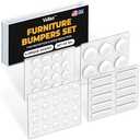 104 Clear Cabinet Bumper Pads – Self-Adhesive Silicone Buffer Set with 4 Shapes for Doors, Drawers & Furniture – Sound Dampening & Surface Protection