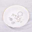 Mrs Jewelry Dish Ceramic Ring Trinket Tray Wedding & Engagement Gift for Mrs Storage