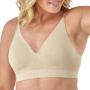 Bali Women's Wireless Bra, Comfort Revolution Modern Seamless Bra, Flex-to-fit Wirefree Bra (Large, Taupe)