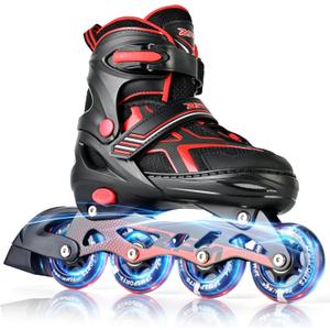 2PM SPORTS Torinx Green Boys Adjustable Inline Skates, Fun Beginner Roller Skates for Kids, Youth, Girls, Men and Women