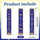 Eid Decorations for Home Door Banners 3Pcs Ramadan Mubarak Large Size Porch Sign Banners for Home Party Office Door Decor Supplies